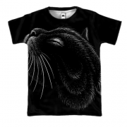 3D футболка з контурним милим котом