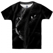 Детская 3D футболка Черный кот