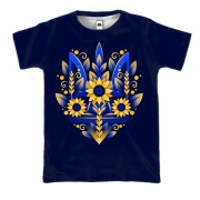 3D футболка Герб України із соняшниками (АРТ) 2