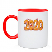 Чашка с надписью "2020" и крысами
