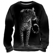 3D свитшот с черно-белым леопардом