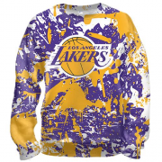 3D свитшот Lakers фирменные цвета брызги красок