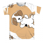 3D футболка с лежащей собакой