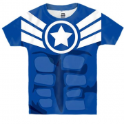 Детская 3D футболка "Костюм Капитана Америки" синий