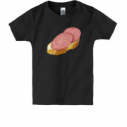 Детская футболка с бутербродом и колбасой