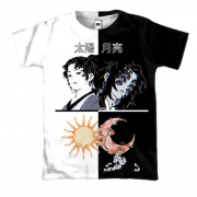 3D футболка Кокушибо, Солнце и Луна - Клинок, рассекающий демонов