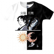 Дитяча 3D футболка Кокушибо, Сонце та Місяць - Клинок, що розсікає демонів
