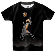Детская 3D футболка Хината, силуэт - Волейбол!