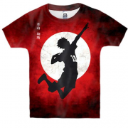 Детская 3D футболка Хината в прыжке - Haikyu!!
