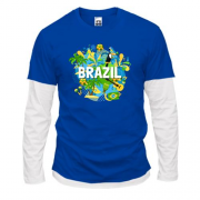 Комбінований лонгслів з бразильським колоритом і написом "brazil"