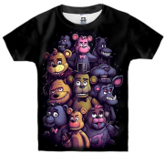 Детская 3D футболка Милые аниматроники - Five Nights at Freddy's