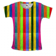 Женская 3D футболка с разноцветным деревом