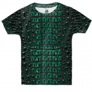 Детская 3D футболка Кожа зеленого дракона