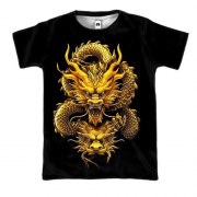 3D футболка Золотой двуглавый дракон