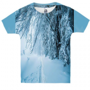 Детская 3D футболка со снежным лесом