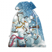 Подарочный мешочек Боевые снеговики