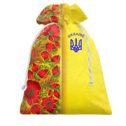 Подарочный мешочек с петриковской росписью и гербом Украины (2)