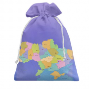 Подарочный мешочек с контурной картой Украины