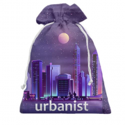 Подарунковий мішечок з містом і написом "Урбаніст"