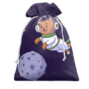 Подарочный мешочек с котом в космосе