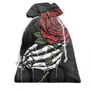 Подарочный мешочек со скелетом и розой