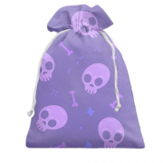 Подарочный мешочек с фиолетовыми черепками
