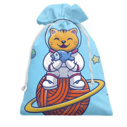 Подарочный мешочек с котом астронавтом