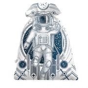 Подарочный мешочек Космонавт в орнаментах