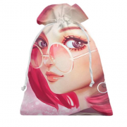 Подарочный мешочек Pink anime girl