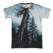 3D футболка с деревом в лесу