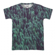 3D футболка с хвойным лесом