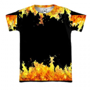 3D футболка с огнем