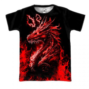 3D футболка Красный огненный дракон (2)
