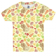 Детская 3D футболка с шаурмой и овощами