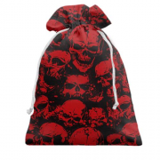 3D Подарунковий мішечок з червоно-чорними черепами