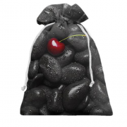 3D Подарочный мешочек Вишня на черной гальке