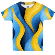 Дитяча 3D футболка Жовто-сині волокна