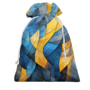 3D Подарочный мешочек Желто-синяя абстракция