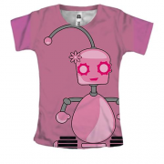 Женская 3D футболка с девочкой роботом