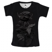 Женская 3D футболка с черной розой