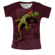 Женская 3D футболка с гекконом Peace