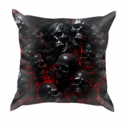 3D подушка с красно-черными черепами (2)