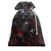 3D Подарочный мешочек с красно-черными черепами (2)