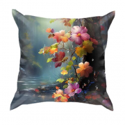 3D подушка з квітами над водою