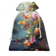 3D Подарочный мешочек с цветами над водой