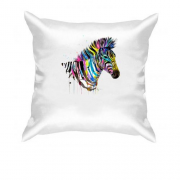Подушка с разноцветной зеброй