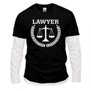 Комбинированный лонгслив с надписью " lawyer" юрист