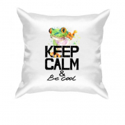 Подушка с лягушкой Keep calm & be cool