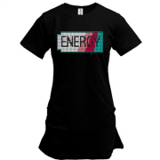 Подовжена футболка з написом "Energy"