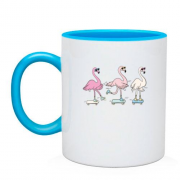 Чашка с тремя фламинго